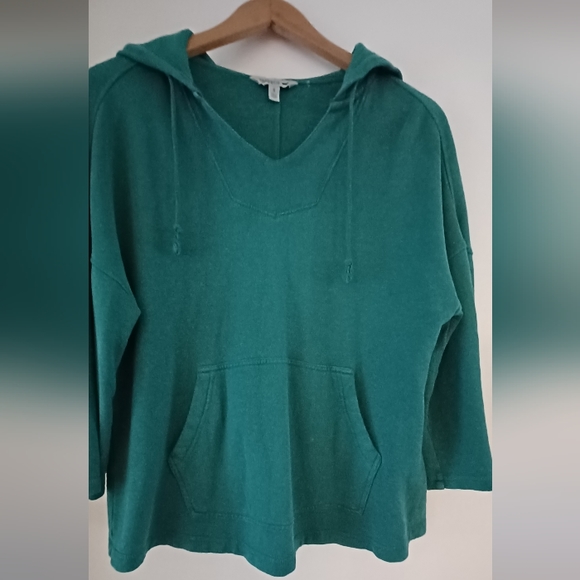 Toad&Co Epiq Poncho hoodie hemp cotton green - Picture 7 of 8